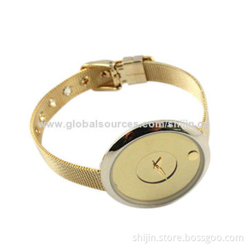 Fashionable Watch with Alloy Case, Golden, Smart, Popular, Made in China